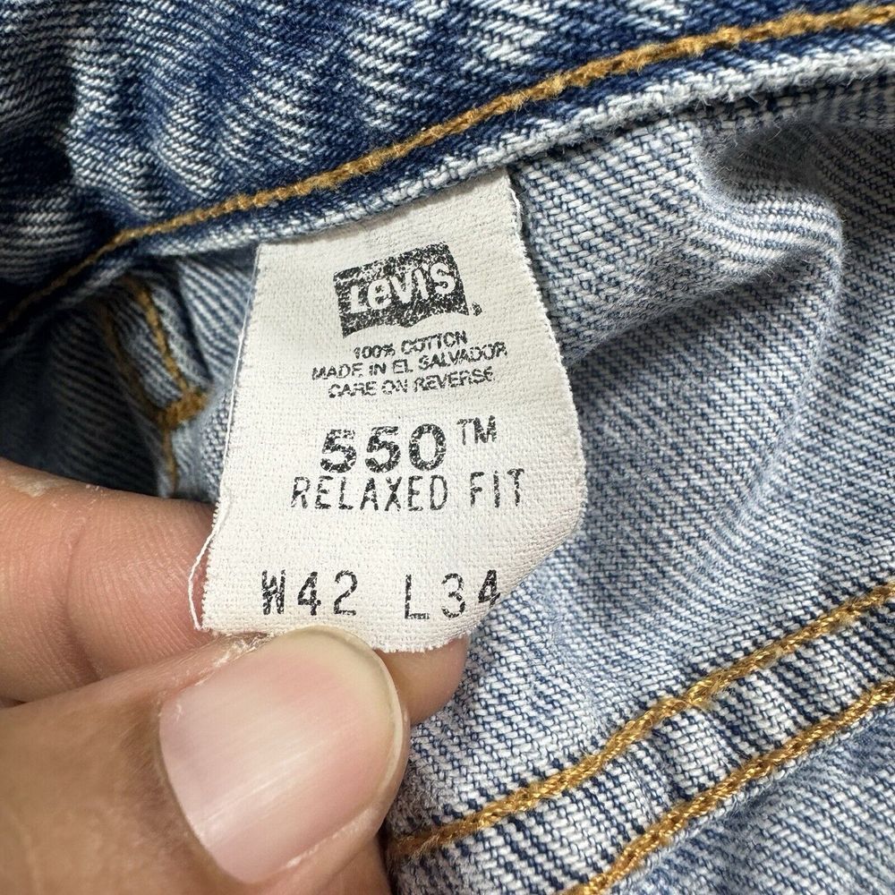Vintage Levis Jeans Mens 42x34 Relaxed Fit 550 Tapered Blue 2001 Y2K - Picture 9 of 10